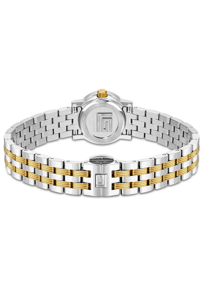Guy Laroche Alex Watch for Women with Silver and Gold Stainless Steel Bracelet 22 mm 5 Atm  - Image 3