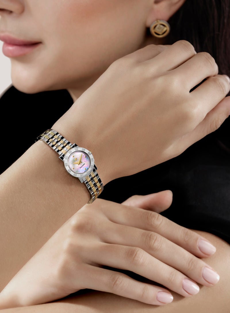 Guy Laroche Alex Watch for Women with Silver and Gold Stainless Steel Bracelet 22 mm 5 Atm  - Image 5