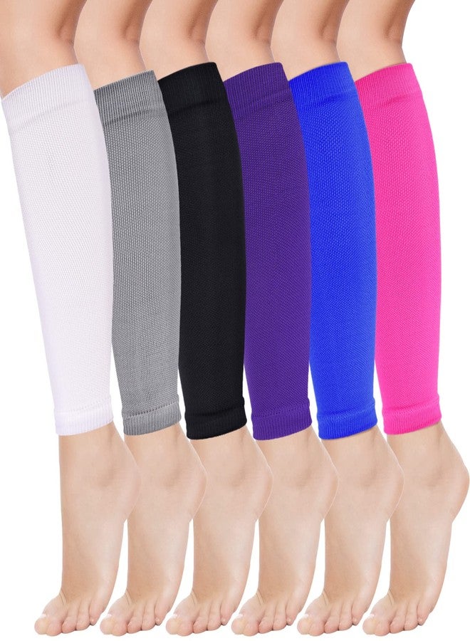 Geyoga 6 Pairs Calf Compression Sleeve for Men Footless Leg Support Sleeve Calf Support Socks 20-30mmhg for Leg Support Women Athletes Pain Relief Running Shin Splint Nursing Travel (X-Large) - Image 1