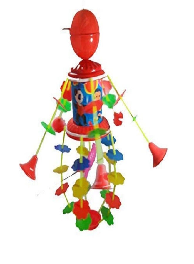 SHANVI Cute Drummer Toy with Jhoomer Key Operated Musical Merry Go Sound Toy Jhoomer with Soothing Sound for Kids Cradle Toys (JHO_CAT-02) - Image 3