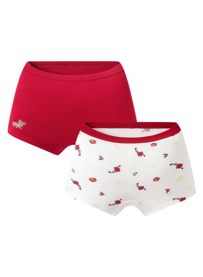 Threegun Kids A-class Auspicious Red Girls' Mid-lower Waist Leggings (2-pack) Set 2 Size 130 - Image 1