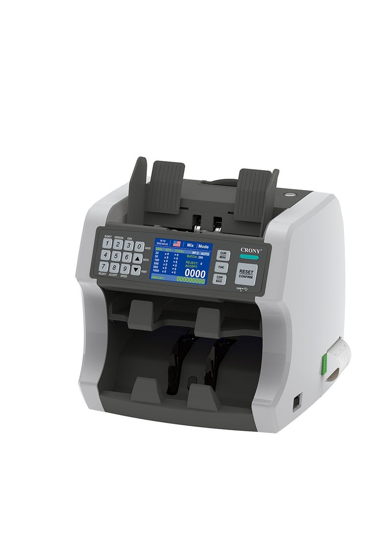 Crony S200 High-Speed Smart Bill Counter – 1000 Notes/Min, 500-Note Hopper Capacity, Advanced Detection (UV, Magnetic, IR Light, 2-CIS), Built-in Thermal Printer, Touch Screen Interface, USB/RS-232/RJ-11 Ports, External Display Support, 1-Year Warranty" - Image 1