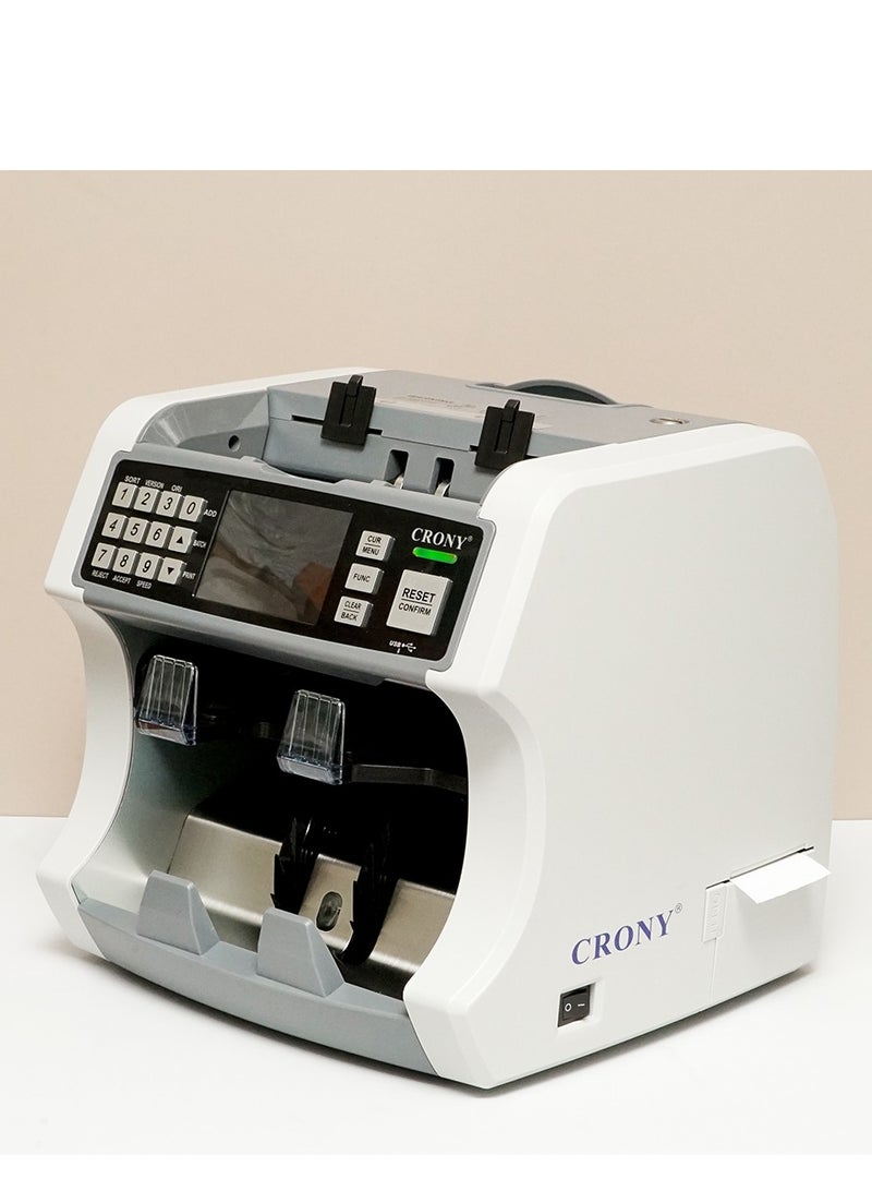 Crony S200 High-Speed Smart Bill Counter – 1000 Notes/Min, 500-Note Hopper Capacity, Advanced Detection (UV, Magnetic, IR Light, 2-CIS), Built-in Thermal Printer, Touch Screen Interface, USB/RS-232/RJ-11 Ports, External Display Support, 1-Year Warranty" - Image 4