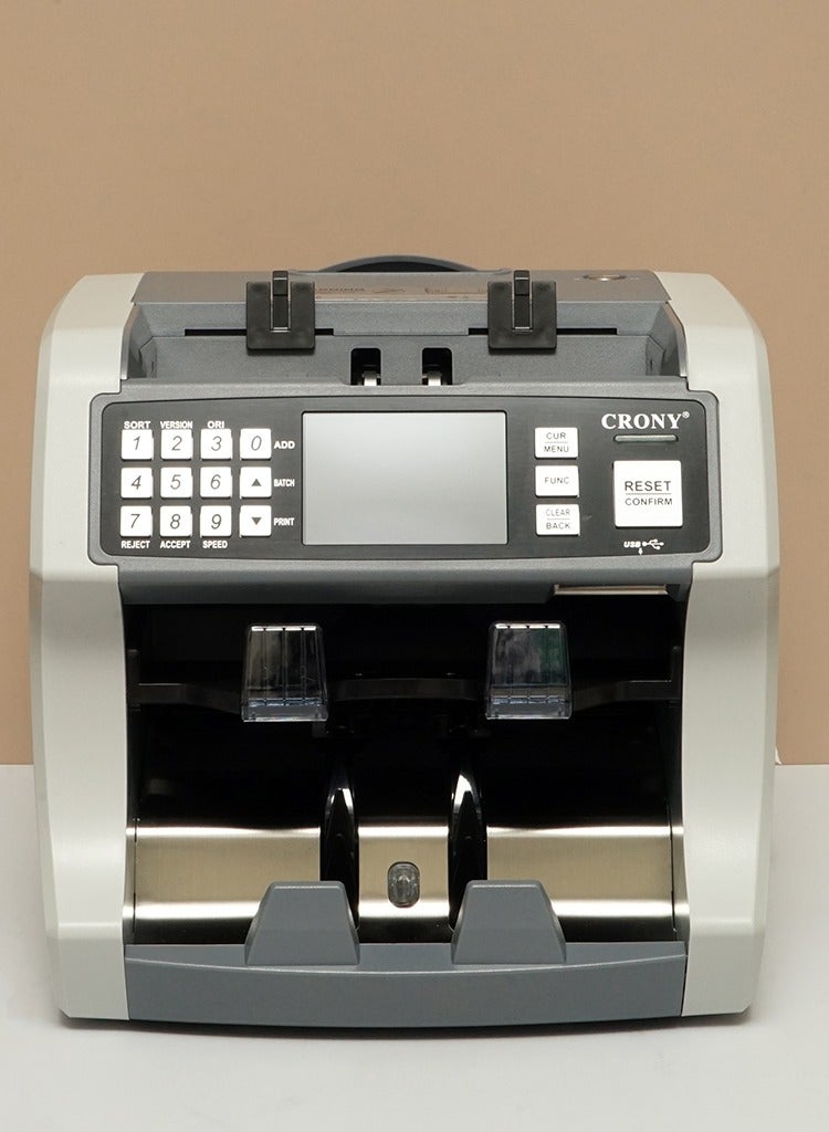 Crony S200 High-Speed Smart Bill Counter – 1000 Notes/Min, 500-Note Hopper Capacity, Advanced Detection (UV, Magnetic, IR Light, 2-CIS), Built-in Thermal Printer, Touch Screen Interface, USB/RS-232/RJ-11 Ports, External Display Support, 1-Year Warranty" - Image 3
