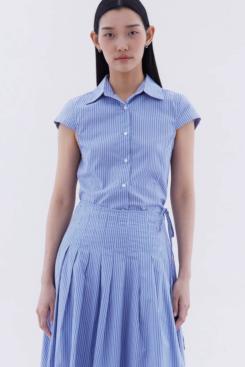 ذا اديتورز ماركت Loona Cap Sleeve Fitted Shirt