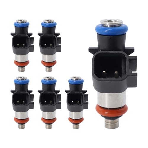 HiSport 0280158313 Fuel Injectors Compatible with Jeep Cherokee 32L V6 2014 2015 2016 2017 4 Holes Replace 4627794AA 6PCS - Image 1