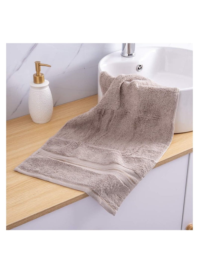 MONO Luxury Bath Towels Set 3 Pack, Towel Set 100% Cotton (1 Large Bath Towel, 1 Hand Towel, 1 Washcloth) Ultra Soft and Highly Absorbent, for Bathroom, Hotel, Spa, Beach and Gym-Brown  - Image 4