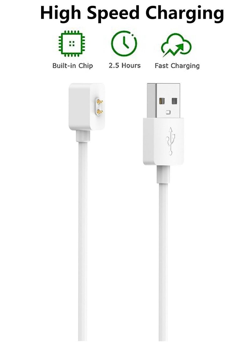 2 Pack Magnetic Charging Cable Compatible with Xiaomi Mi Band 8 and for Redmi Band 2/Watch 3 Lite/Watch 3 Active, 3.3ft USB Charging Cable Stand Dock Smartwatch Accessories (White) - Image 2