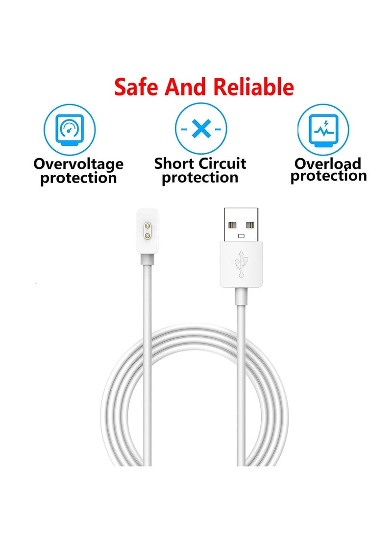 2 Pack Magnetic Charging Cable Compatible with Xiaomi Mi Band 8 and for Redmi Band 2/Watch 3 Lite/Watch 3 Active, 3.3ft USB Charging Cable Stand Dock Smartwatch Accessories (White) - Image 4