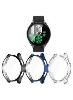 KASTWAVE Case for Galaxy Watch 4 44mm with Screen Protector 3 Pack Soft TPU Slim Fit Full Ultra Thin Scratch Resistant Bumper Simplicity Protective Cover Samsung 44mm Accessories  - Image 1