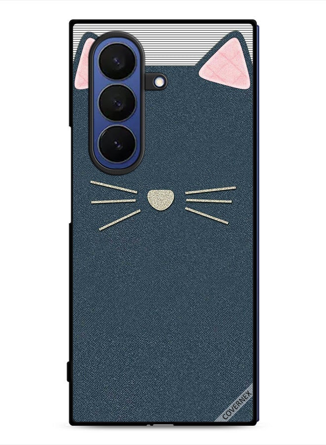 Covernex غطاء حماية لجهاز سامسونج جالكسي زد فولد 7 بنمط جلد فني للقطط - Image 1