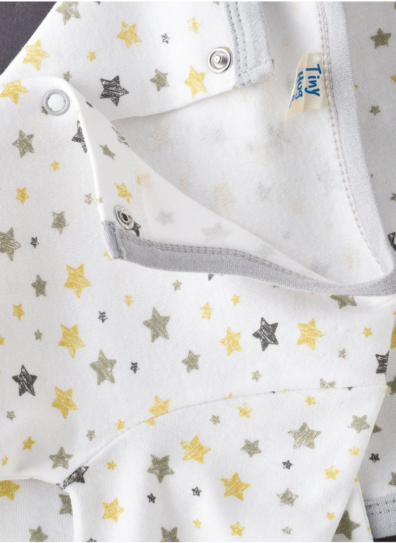 Tiny Hug Newborn Boy's Sleep Suit with Mittens, Soft and Comfortable Sleepwear for Baby Boys  - Image 4