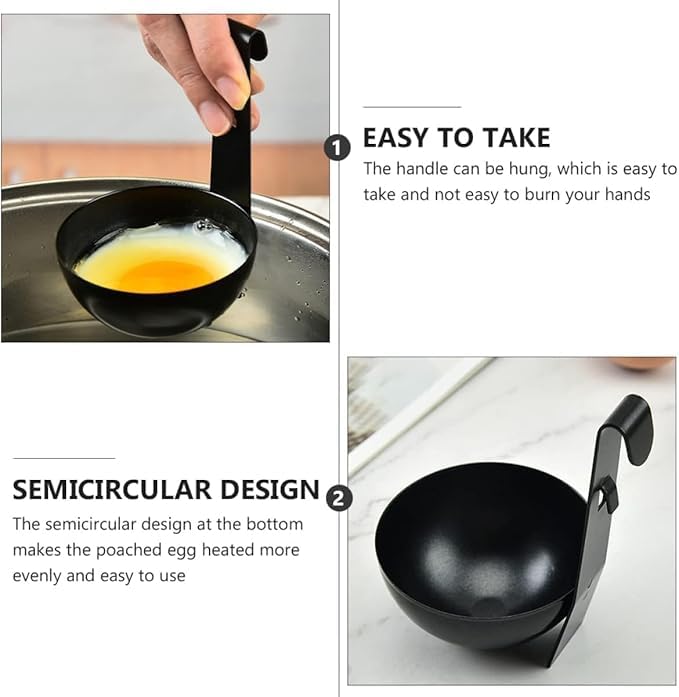 Prostuff.in® Non-Stick Egg Poacher Cups for Steaming Hanging Egg Boiler Cups for Perfect Poached Eggs, Durable Handle Hook Design for Kitchen Pot & Pan Cooking 1Pcs - Image 3