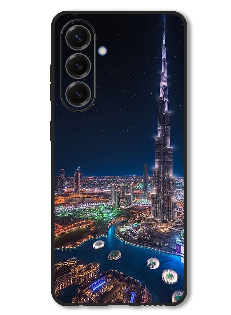Theodor Case Compatible with Samsung Galaxy S25 FE 6.7 Inch Protection Shockproof Bumper Cover Burj Khalifa Night View - Image 1