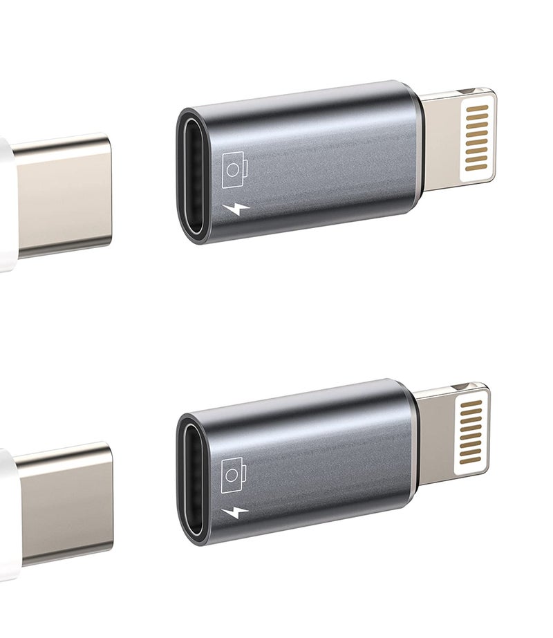HOYULLI iPhone OTG Adapter2PackUSB C Female to Lightning Male Charger Data Sync Dongle Typec Camera Card Reader Flash Drive Mouse Keyboard U Disk Converter for 14 13 11 12 Pro Max Xr X Xs 8 7 Se Plus - Image 3