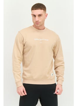 Adidas Men Sportswear Fit Long Sleeve Outdoor Sweatshirt, Beige  - Image 1