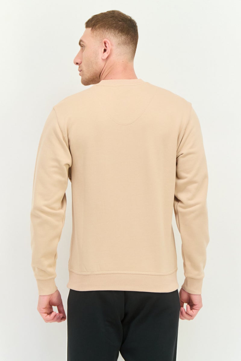 Adidas Men Sportswear Fit Long Sleeve Outdoor Sweatshirt, Beige - Image 3