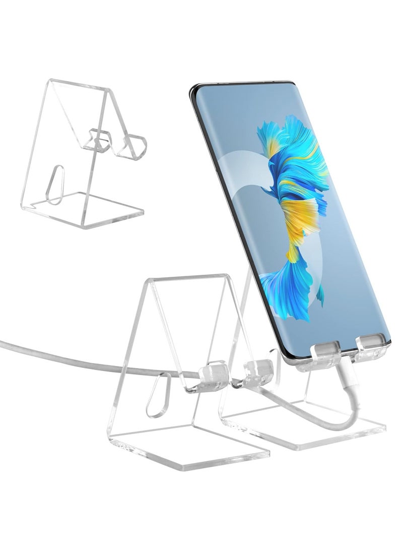 TPGP Acrylic Cell Phone Stand, Office Phone Holder, Office Desk Accessories Clear Phone Stand - Image 1