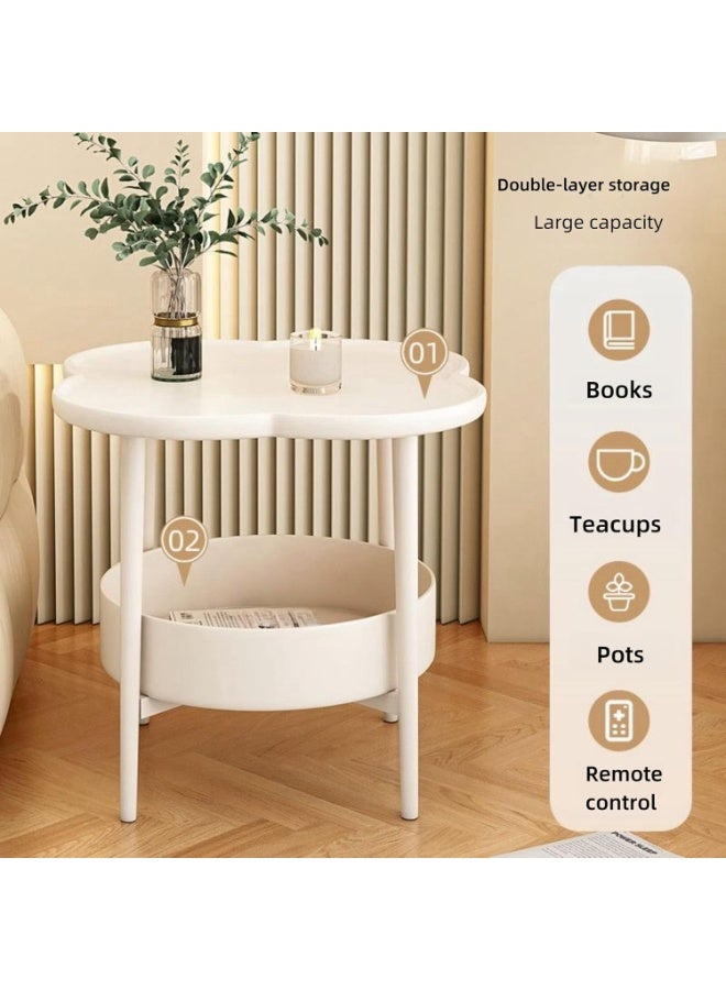 DubaiGallery Round End Table Small Side Table Sofa Side Table Farmhouse Circular End Table for Living Room Easy to Assemble - Image 2