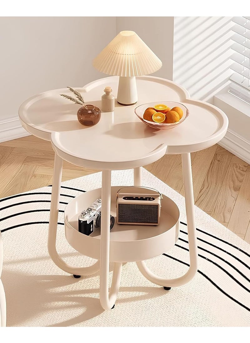 Round End Table Small Side Table Sofa Side Table Farmhouse Circular End Table for Living Room Easy to Assemble