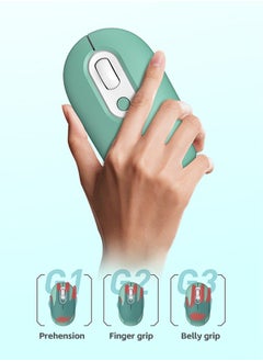 Fazza Wireless Bluetooth Mouse, Bluetooth 5.2 + USB, 2.4GHz Rechargeable Silent Bluetooth Wireless Mouse, Computer Mouse with USB Receiver (Green)  - Image 2
