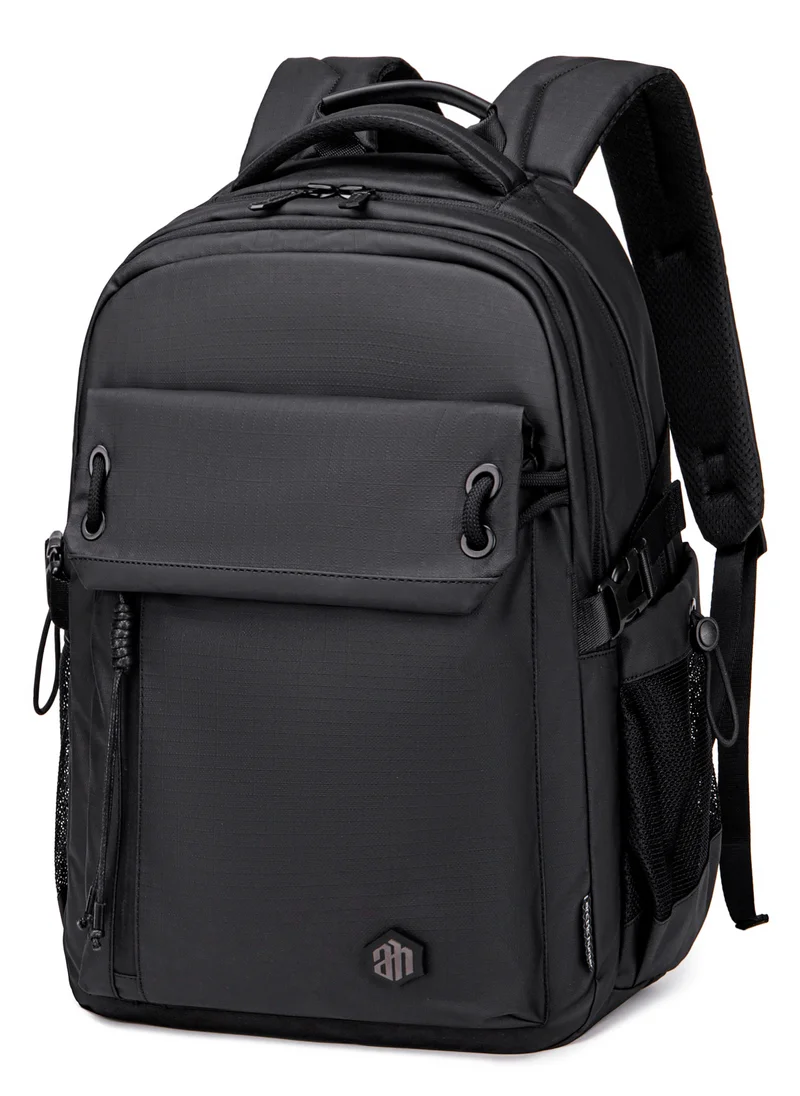 أركتيك هانتر Laptop Backpack for Men 21L fit 15.6-inch Laptop Polyester Travel Backpack Leather Business Backpack Adjustable Strap Anti-theft Zipper Pocket Water Resistant Office Backpack B00531 Black