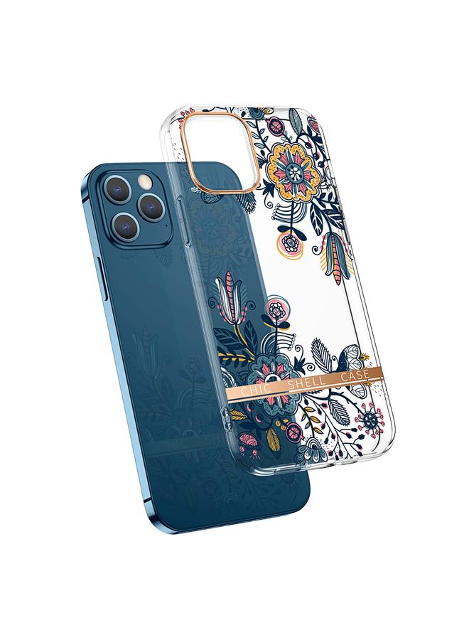Zaboon Case For iPhone 11 Pro Max High Translucent Electroplating Flower Pattern TPU + PC Shockproof Case - Image 1