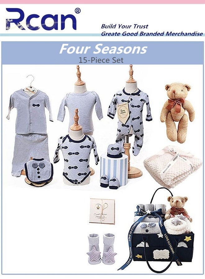 Rcan Newborn Gift Set for Baby Boy＆Girl Infant Gift Set Baby Gifts Premium Cotton Baby Clothes Accessories Set Fits Newborn to 3 Months - Image 2