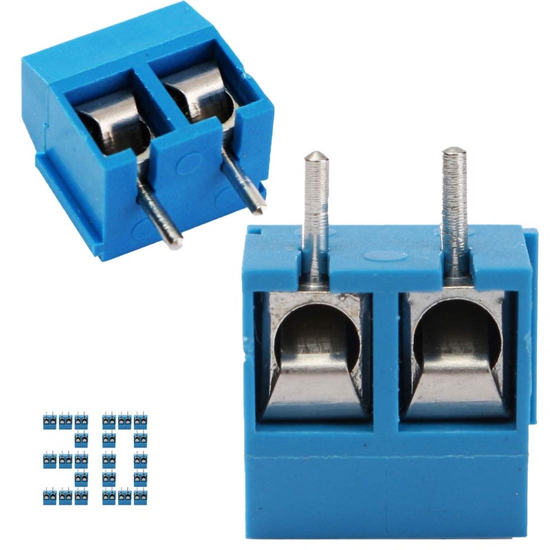 REES52 30 قطعة موصل كتلة طرفية براغي مثبتة على لوحة الدوائر 2 دبوس 3.5 مم - Image 1