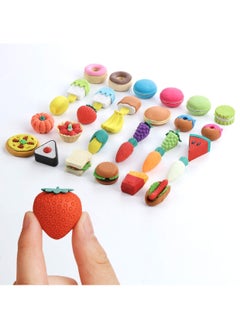 Y&D Food Erasers, SYOSI Cute Dessert Gourmet Eraser Fruit Erasers for Kids, Fun Gifts Prizes Kids Classroom, Pencil Random 30 Blocks  - Image 5