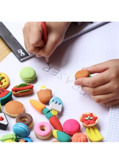 Y&D Food Erasers, SYOSI Cute Dessert Gourmet Eraser Fruit Erasers for Kids, Fun Gifts Prizes Kids Classroom, Pencil Random 30 Blocks  - Image 2