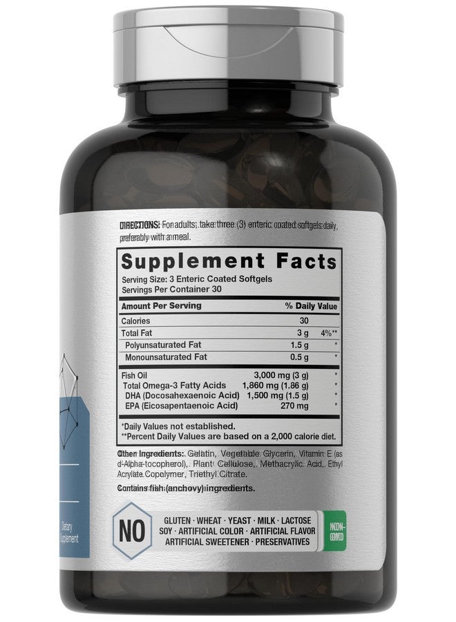 Horbäach Horbaach DHA Supplement 1500mg | 90 Softgels | EPA, Omega 3, DHA | Non-GMO, Gluten Free - Image 2