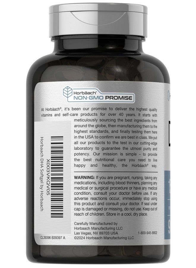 Horbäach Horbaach DHA Supplement 1500mg | 90 Softgels | EPA, Omega 3, DHA | Non-GMO, Gluten Free - Image 3
