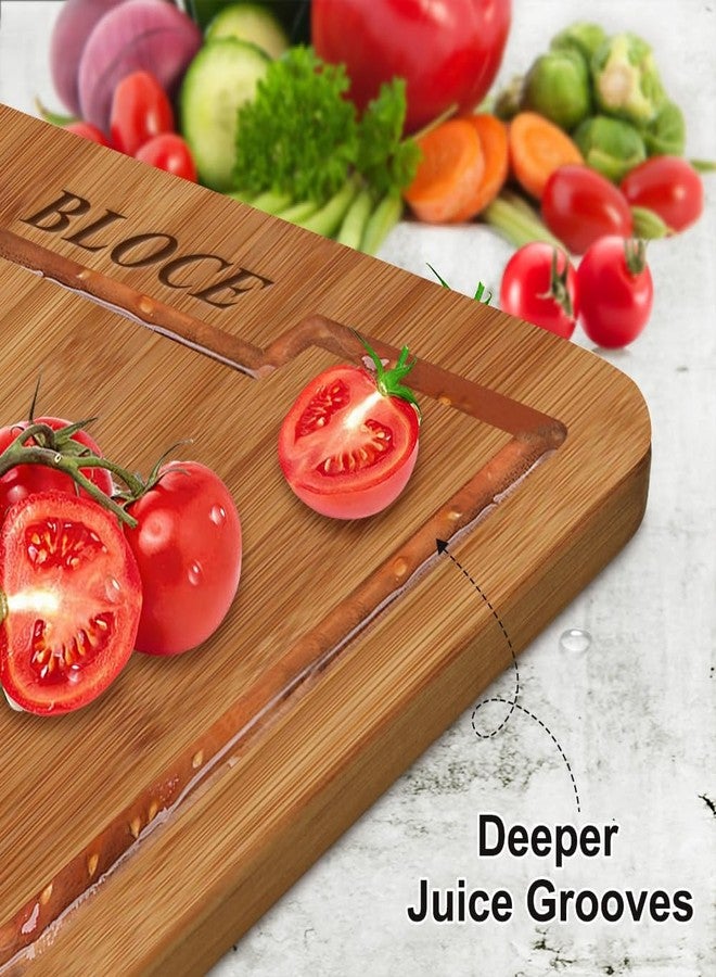 BLOCE Wooden Cutting Boards for Kitchen, Bamboo Cutting Board Non Toxic, Wood Cutting Board Set, Charcuterie & Chopping Board, Kitchen Gadgets - Image 5