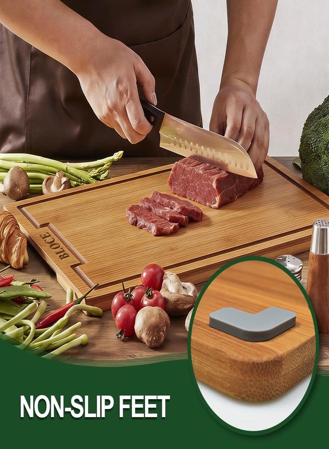 BLOCE Wooden Cutting Boards for Kitchen, Bamboo Cutting Board Non Toxic, Wood Cutting Board Set, Charcuterie & Chopping Board, Kitchen Gadgets - Image 3