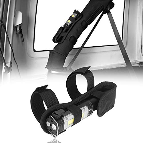 Hooke Road Wrangler Roll Bar Mount Flashlight Holder wLED Emergency Flashlight for Jeep Wrangler 9726 TJ JK JL - Image 1