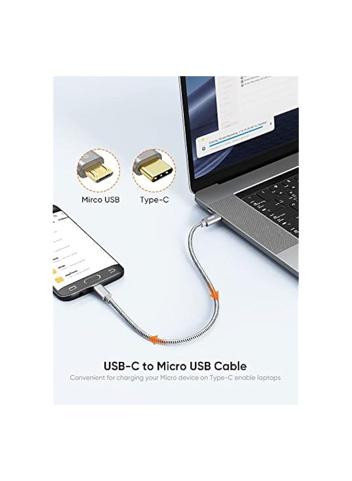 CableCreation USB-C to Micro USB 2.0 Cable, 0.65ft Short Type C Cable for Galaxy S8/S8 Plus, Google Pixel 2 XL & other Android Devices, - Image 4