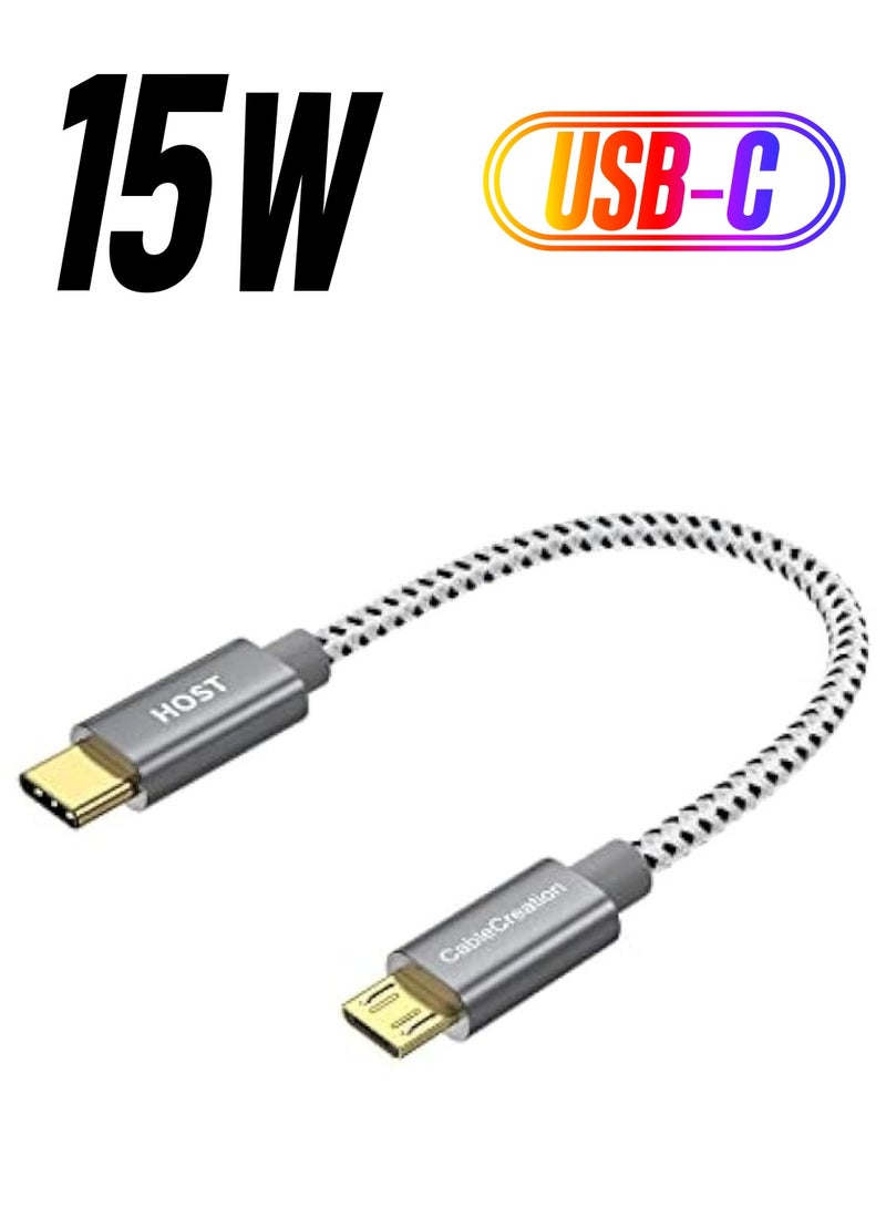 CableCreation USB-C to Micro USB 2.0 Cable, 0.65ft Short Type C Cable for Galaxy S8/S8 Plus, Google Pixel 2 XL & other Android Devices, - Image 1
