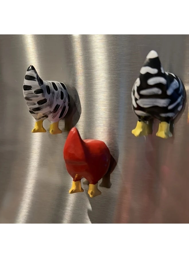 Goolsky Chicken Butt Magnets Set(3pcs), Funny Polystyrene Fridge Decor, Creative Star-Shaped Art Design, Humorous Home Decorations, Unique Gift Idea  - Image 2