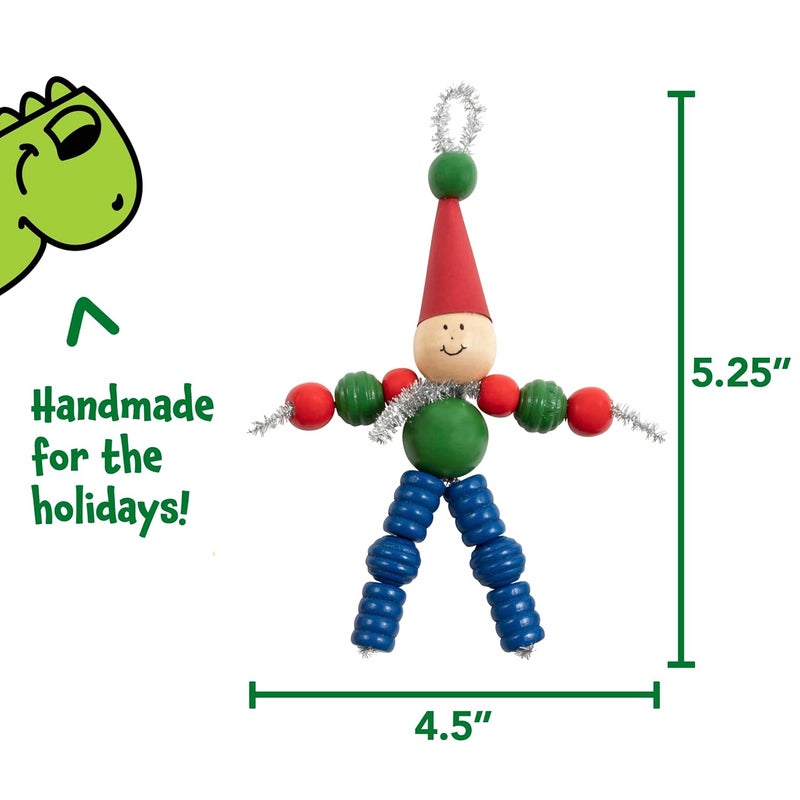 READY 2 LEARN Christmas Crafts - Create Your Own Bead Elves - Set of 4 - DIY Ornaments for Kids - Christmas Tree Decoration - All Materials Included - Image 3