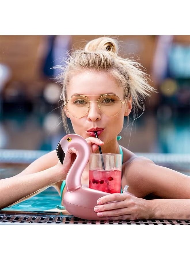 Generic 12-Piece Inflatable Drink Holder Flamingo Drink Floats, Reusable Inflatable Lovely Animal Cup Coasters Pool Cup for Pool Parties &Flamingo Theme Parties  - Image 5