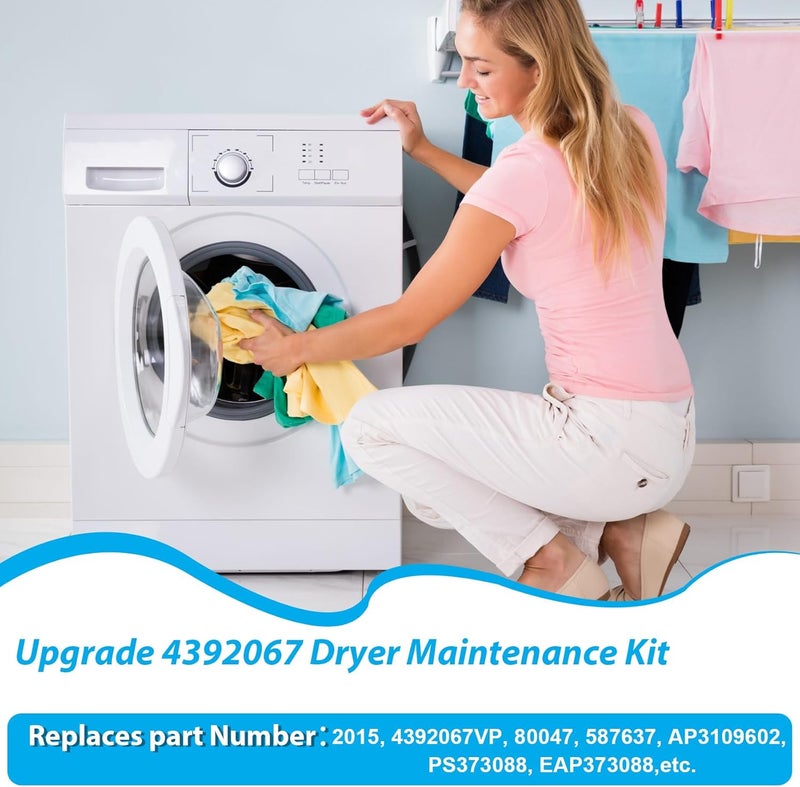 Aremae Upgraded 4392067RC Dryer Repair Kit, 4392067 Dryer Maintenance Kit with WPW10314173 Drum Roller & 661570V Belt & 279640 Idler Pulley&279640 dryer idler Suitable for maytag kenmore whirlpool Dryers - Image 3