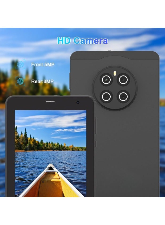 REBENUO 7 Inch Tablet,Android 13 Tablet,Quad Core Processor,8GB RAM 512GB ROM,512GB Expand,Dual Camera,Tablet with SIM, WiFi,Bluetooth,Case,StylusCM518 Pro (Black) - Image 3