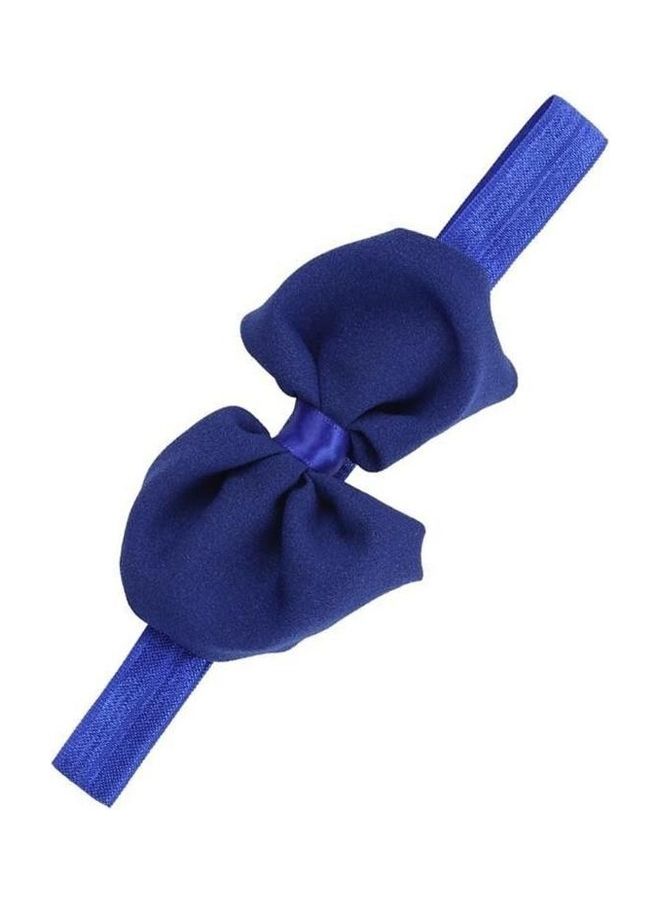 BGM 2-Piece Baby Headband Ribbon Chiffon Bow Blue - Image 1