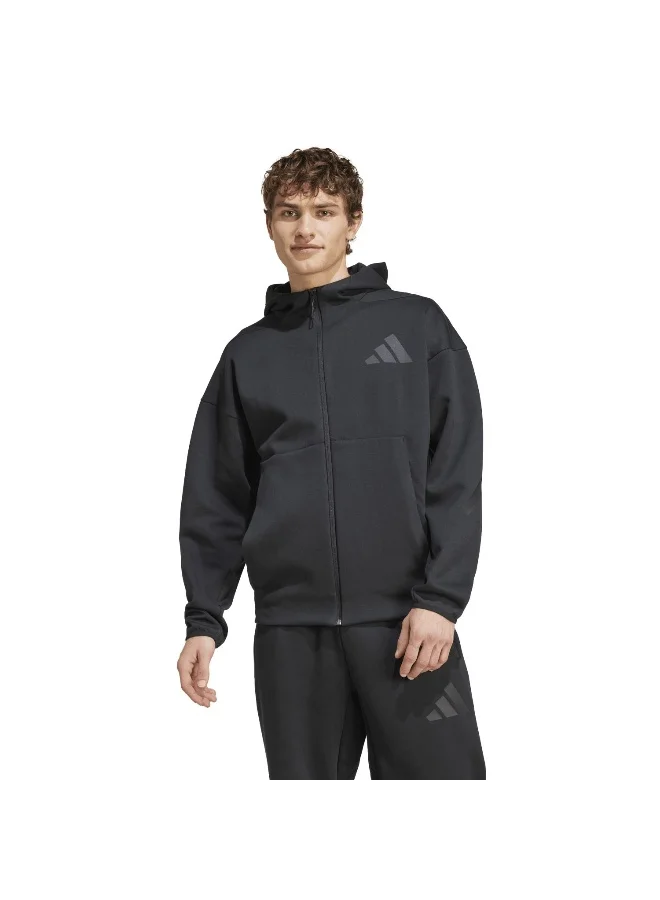 adidas Adidas M Z.N.E. Fz Black Hooded Track Top Track Tops For Men