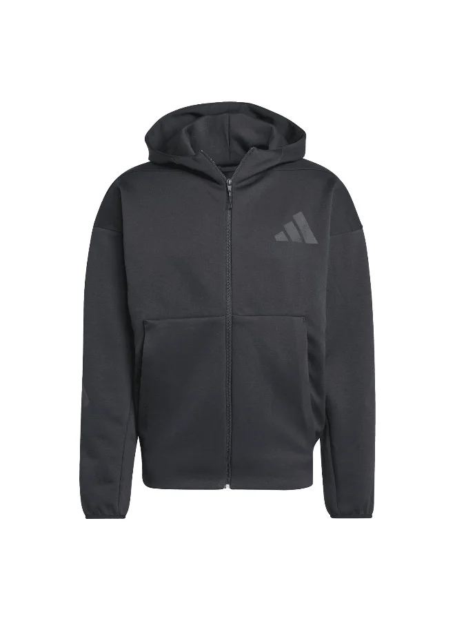 adidas Adidas M Z.N.E. Fz Black Hooded Track Top Track Tops For Men