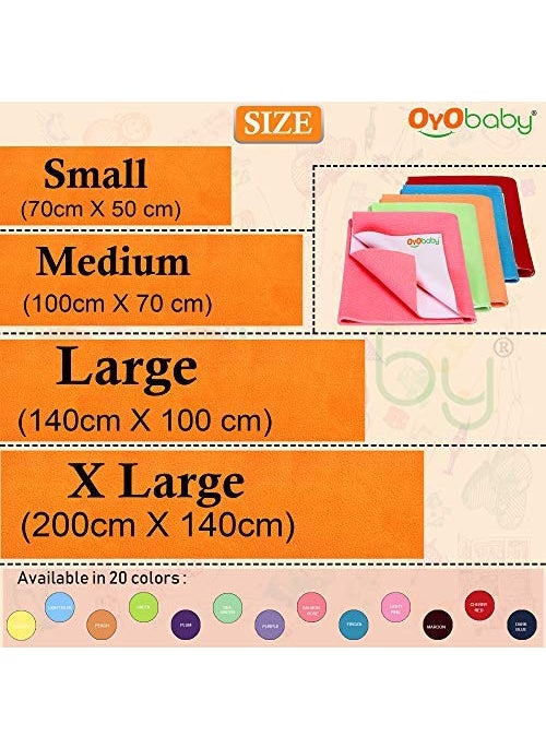 OYO BABY OYO BABY - Waterproof Mattress Protector Sheet | Dry Sheet for Kids and Adults - Kids Waterproof Dry Sheet Cotton Bed Protector (Baby Bed Protector Medium Size - 100cm x 70cm - (Pack of 2), Maroon)  - Image 4