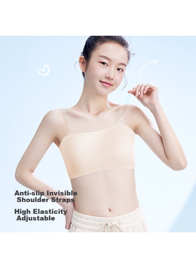 Mei Ya Ting Girls' Strapless Anti-slip Invisible Sports Bra For Children Dancing Backless Bra With No Shoulder Straps Anti-light Running Light-gathering Seamless Bra - Image 2