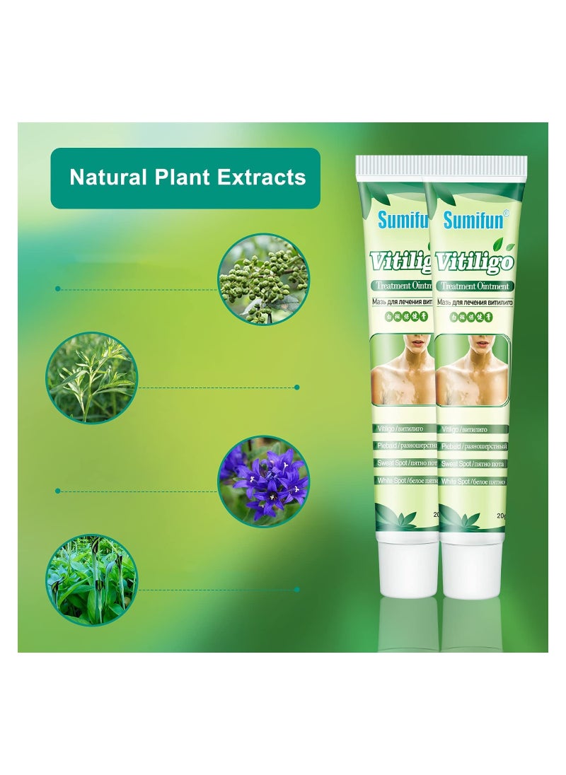 Sumifun - 2 Counts Vitiligo Cream for Skin Vitiligo Treatment Leukoplakia White Spots on Skin & Improve Skin Pigmentation - Image 1