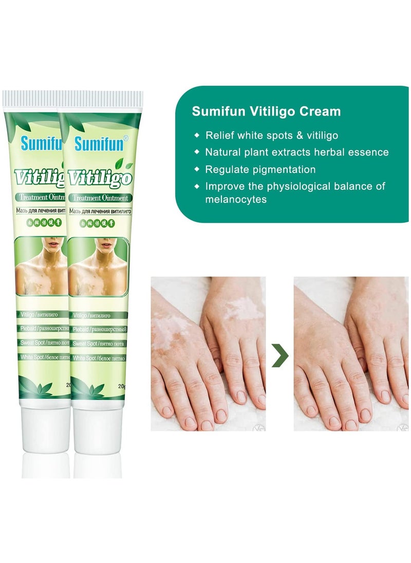 Sumifun - 2 Counts Vitiligo Cream for Skin Vitiligo Treatment Leukoplakia White Spots on Skin & Improve Skin Pigmentation - Image 1